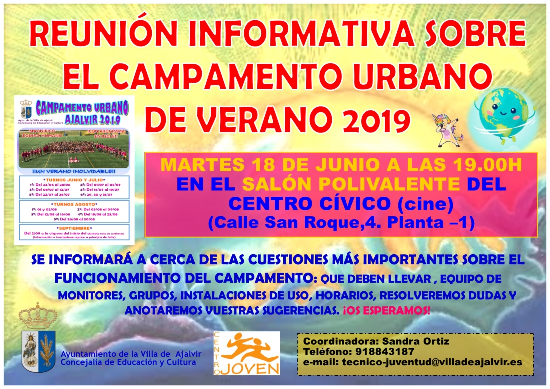 Reunión Informativa del Campamento Urbano de Verano. Martes 18 de Junio