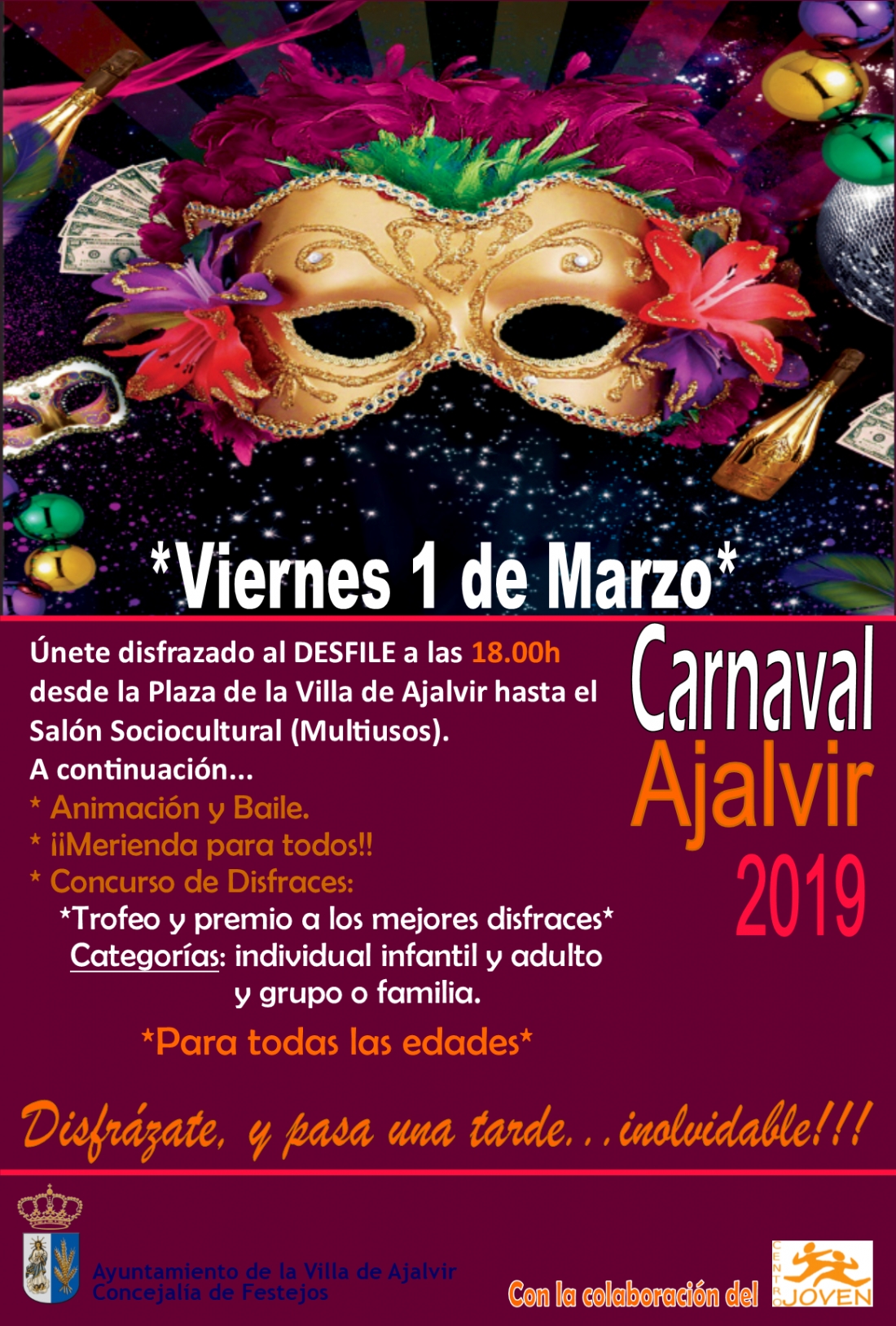 Fiesta de Carnaval en Ajalvir. Viernes 1 de Marzo