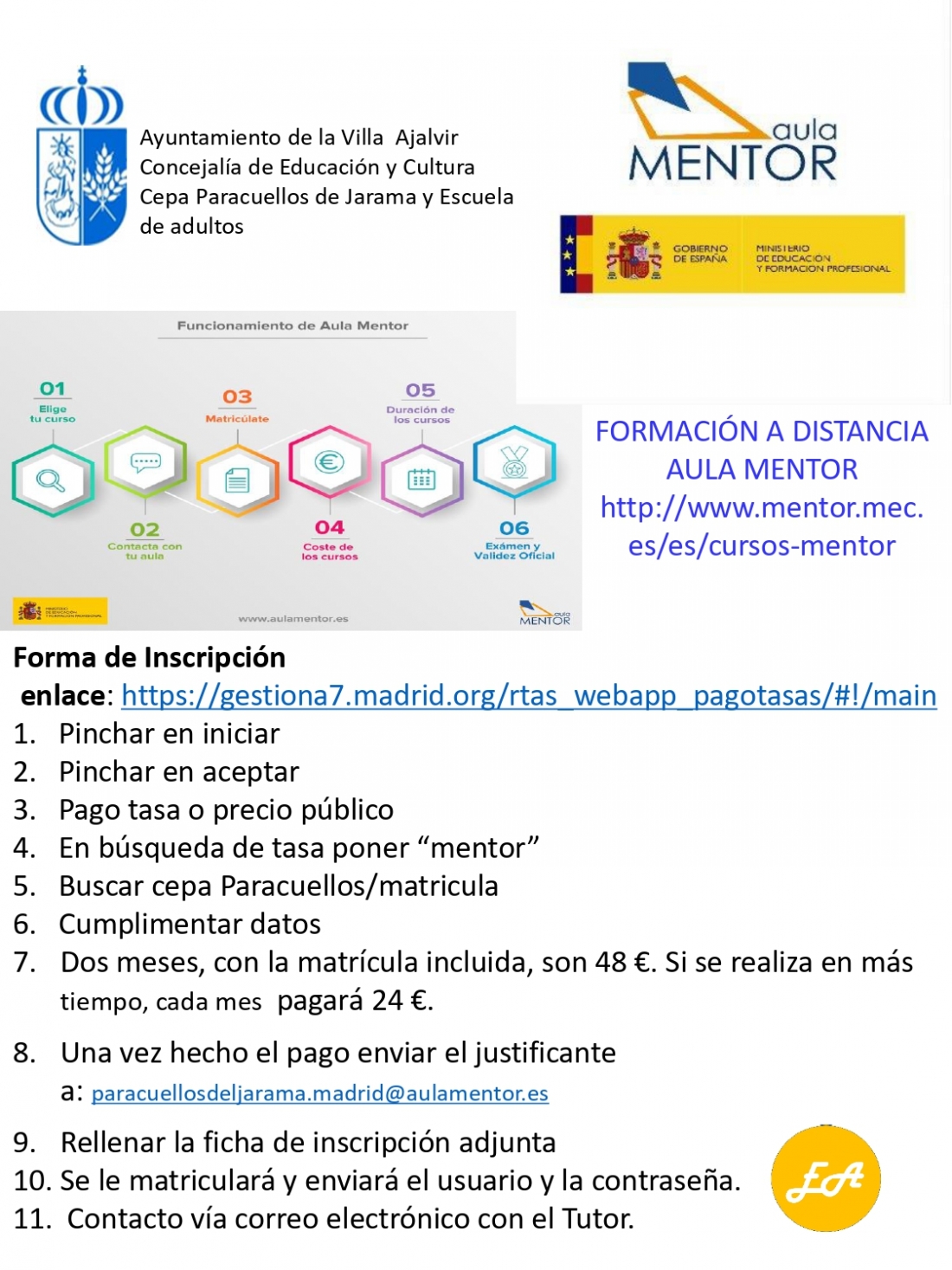 FORMACIÓN A DISTANCIA AULA MENTOR