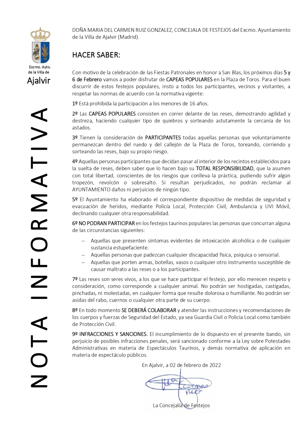 NORMAS DE SEGURIDAD PARA CAPEAS Y SUELTA DE RESES