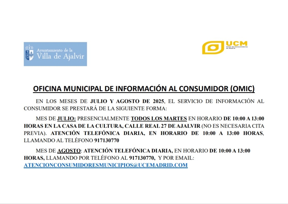 OFICINA MUNICIPAL DE INFORMACIÓN AL CONSUMIDOR (OMIC)