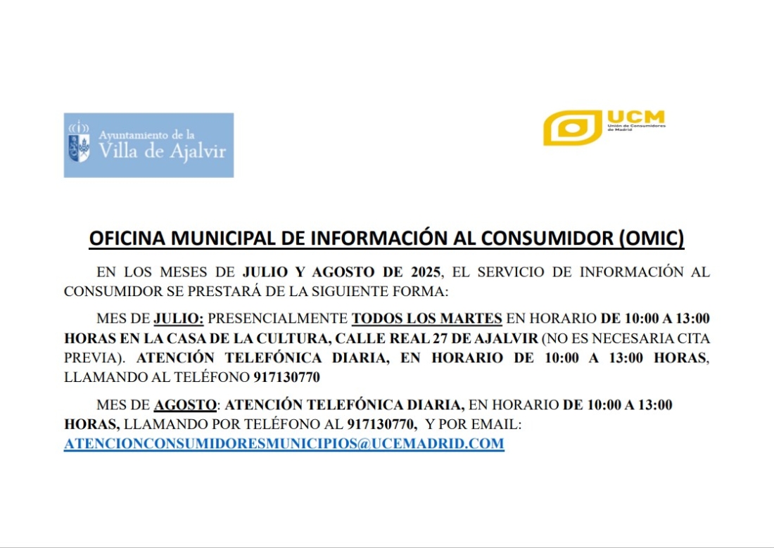 OFICINA MUNICIPAL DE INFORMACIÓN AL CONSUMIDOR (OMIC)