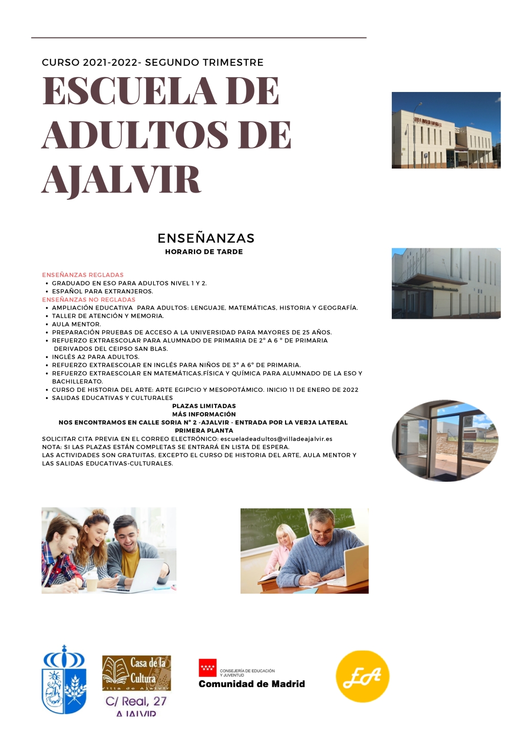 ESCUELA DE ADULTOS DE AJALVIR- CURSO 2021-2022 (SEGUNDO TRIMESTRE)