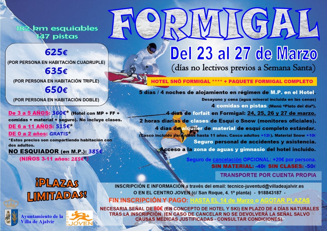 VIAJE ESQUI FORMIGAL 2024